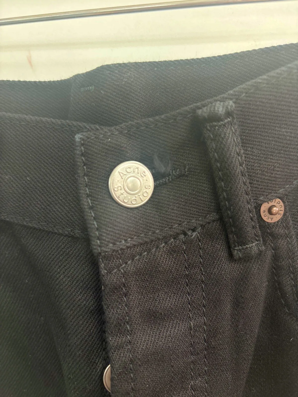 Acne Studios Black High Waist straight crop Jeans W27 L30