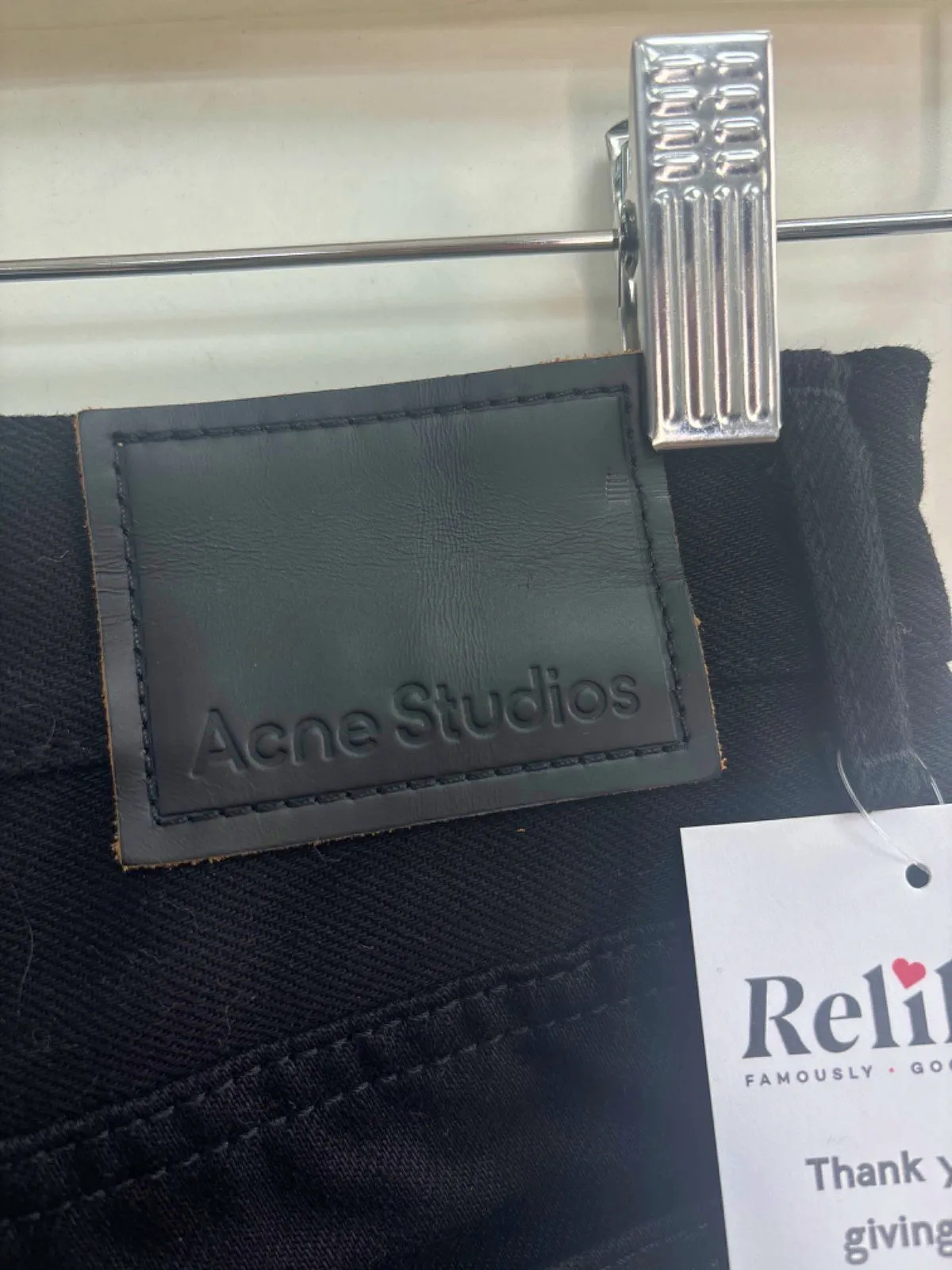 Acne Studios Black High Waist straight crop Jeans W27 L30