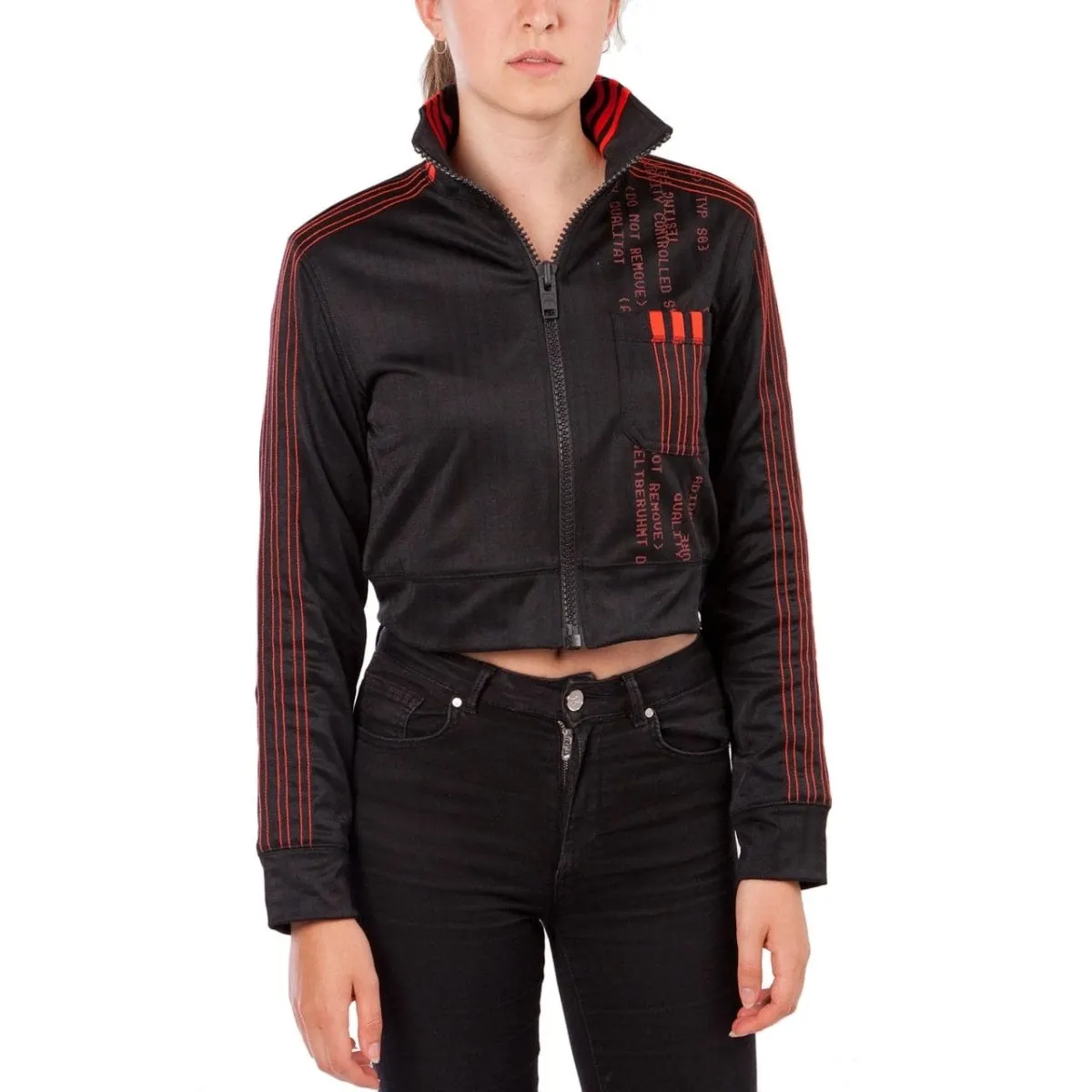 adidas by Alexander Wang AW Crop Track Top W (Schwarz / Rot)