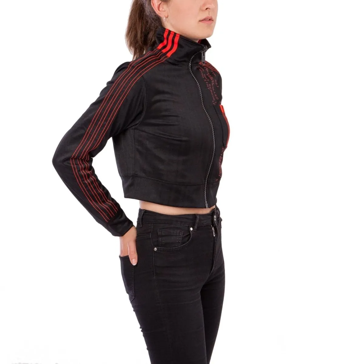adidas by Alexander Wang AW Crop Track Top W (Schwarz / Rot)