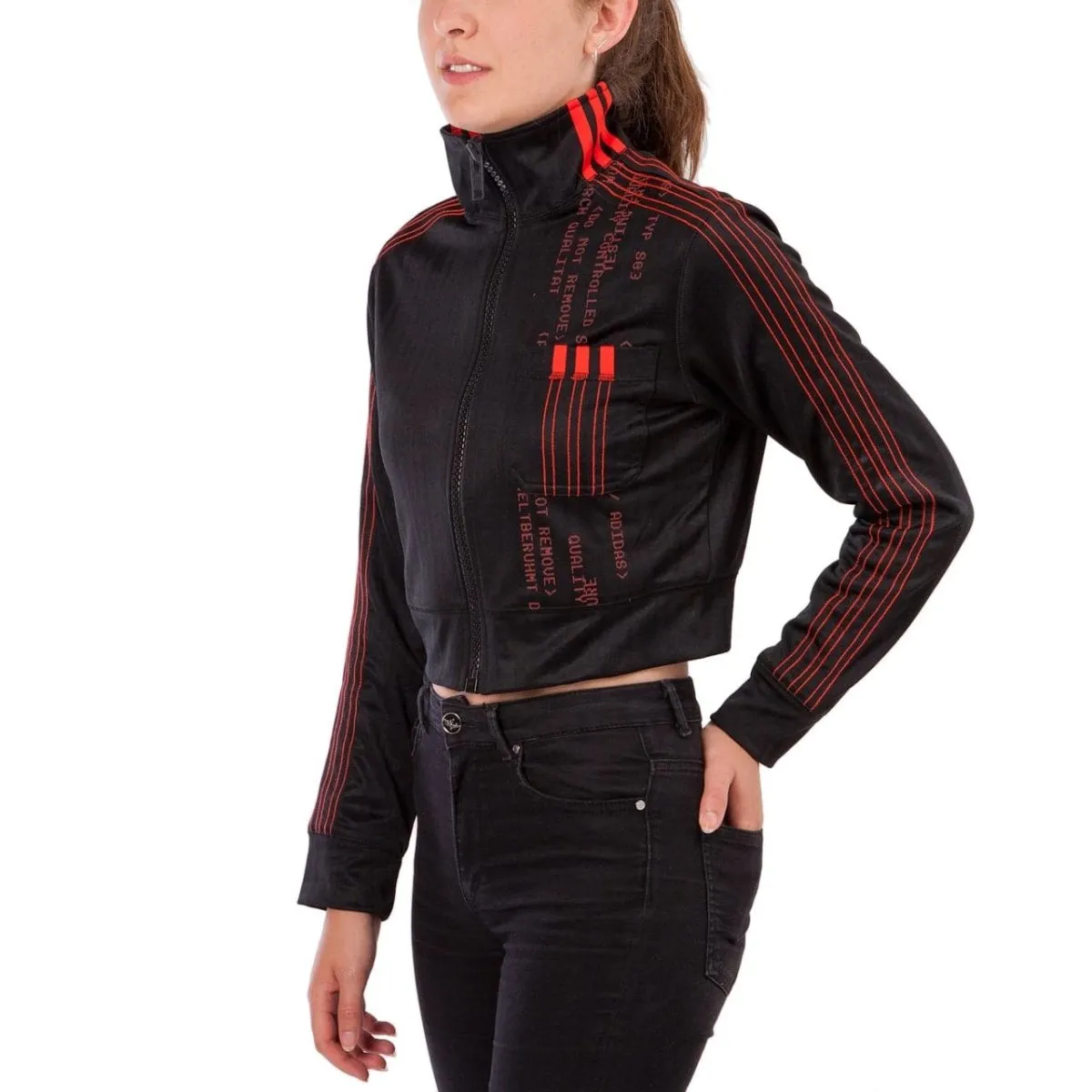 adidas by Alexander Wang AW Crop Track Top W (Schwarz / Rot)