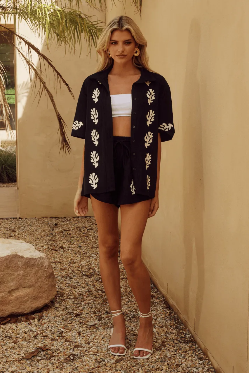 AMALIA SHIRT - BLACK/SAND