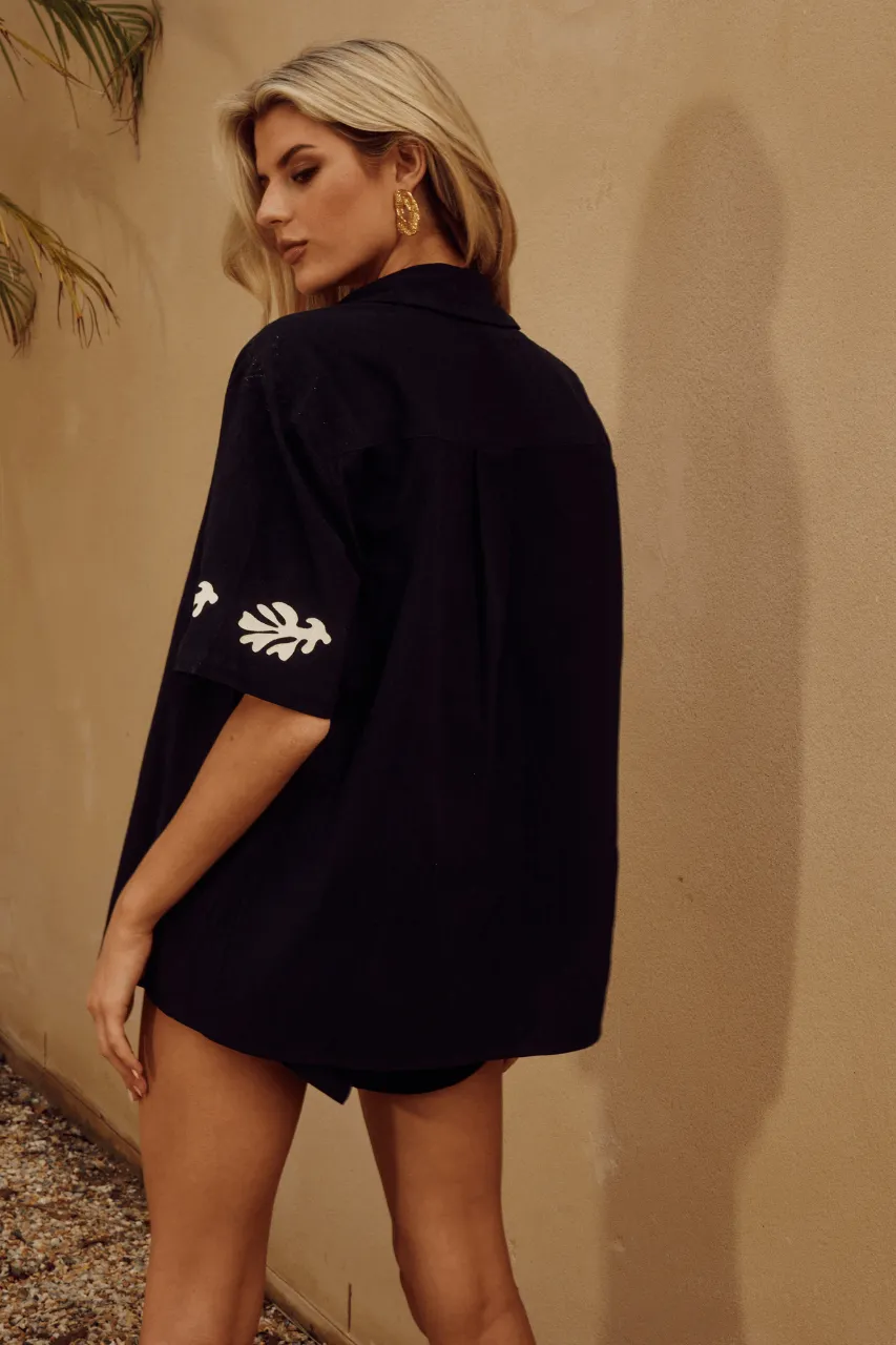 AMALIA SHIRT - BLACK/SAND