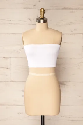 Arcachon White | Ribbed Bandeau Top