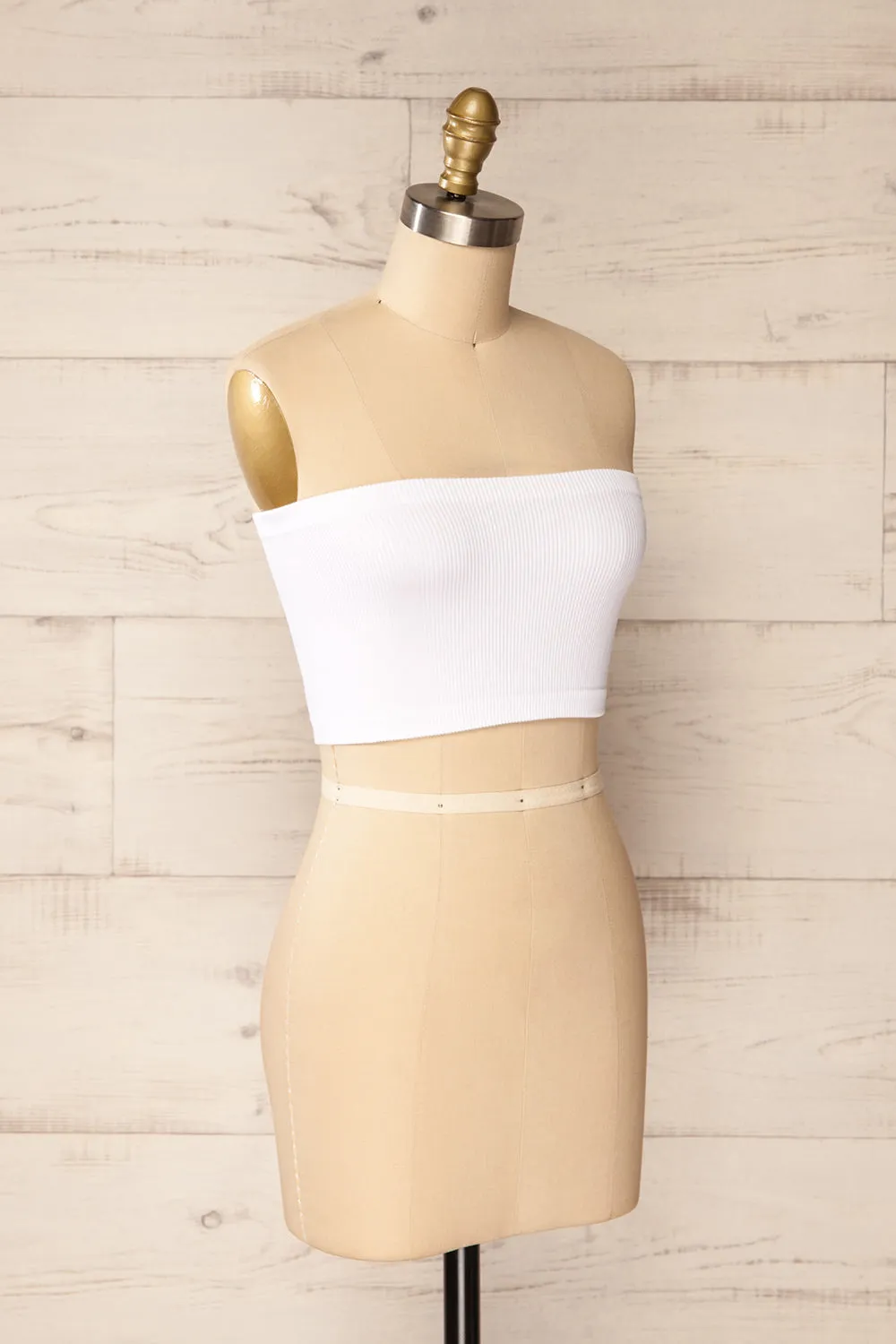 Arcachon White | Ribbed Bandeau Top