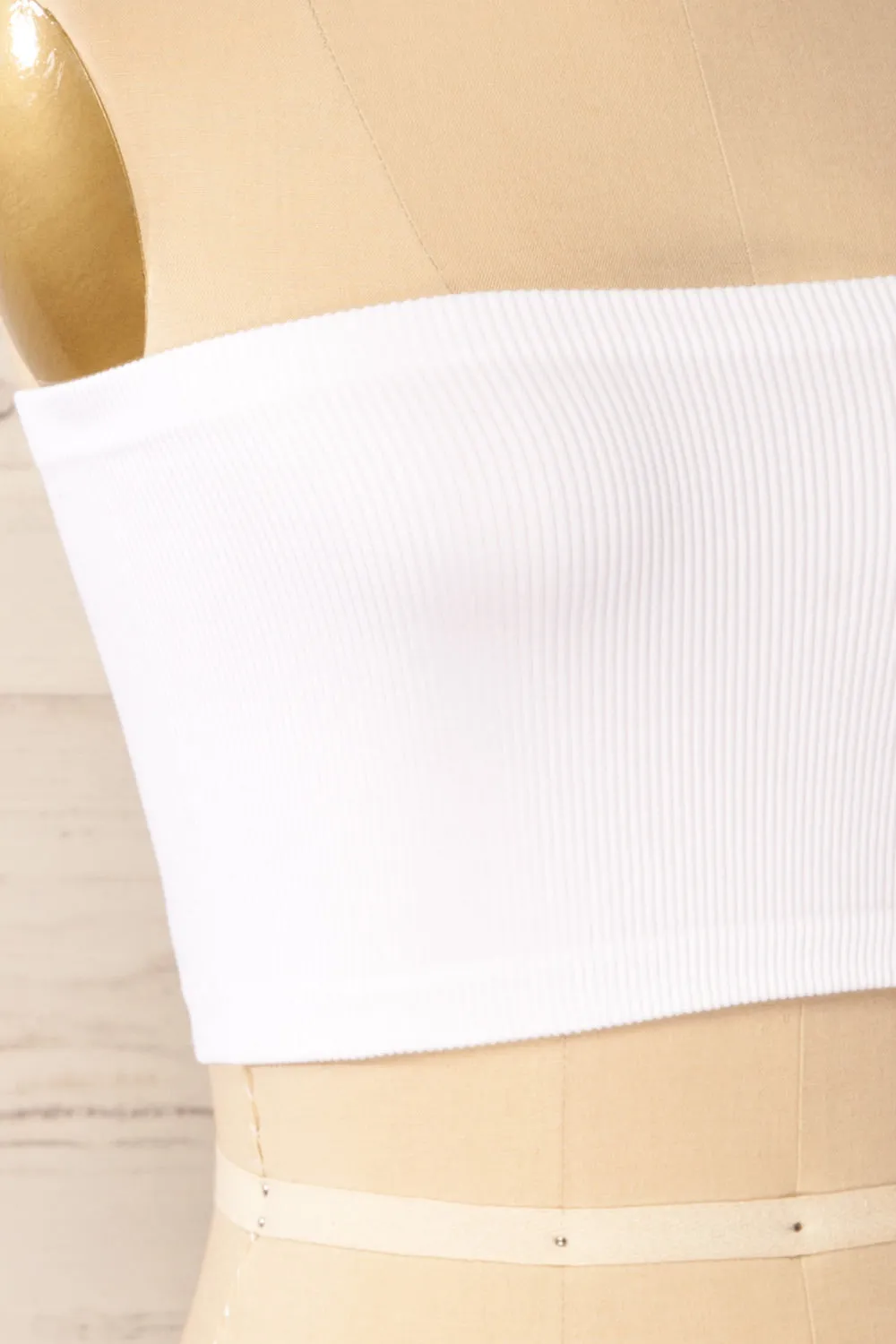 Arcachon White | Ribbed Bandeau Top