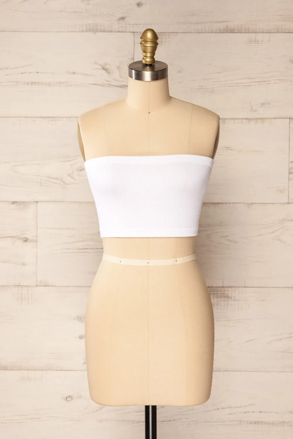Arcachon White | Ribbed Bandeau Top