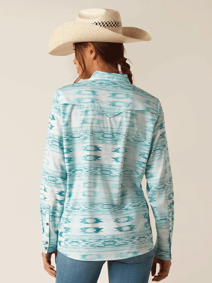 Ariat 10048776 Womens VentTEK Stretch Shirt Nora Print Green