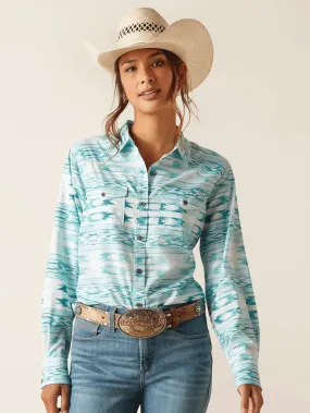 Ariat 10048776 Womens VentTEK Stretch Shirt Nora Print Green
