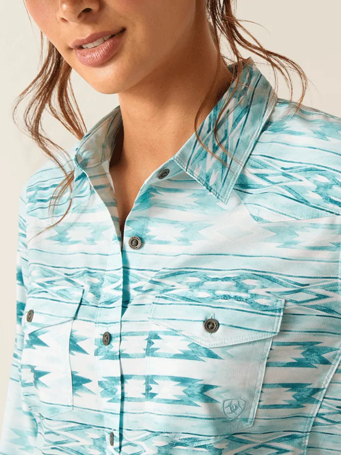 Ariat 10048776 Womens VentTEK Stretch Shirt Nora Print Green