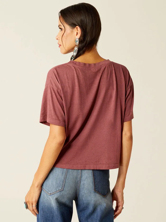 Ariat 10051310 Womens Buffalo Territory T-Shirt Wild Ginger Burgundy