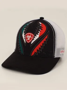 Ariat A300025001 Snap Back Mexican Flag Cap Black