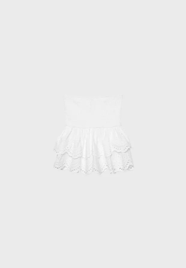 Bandeau shirt with embroidery