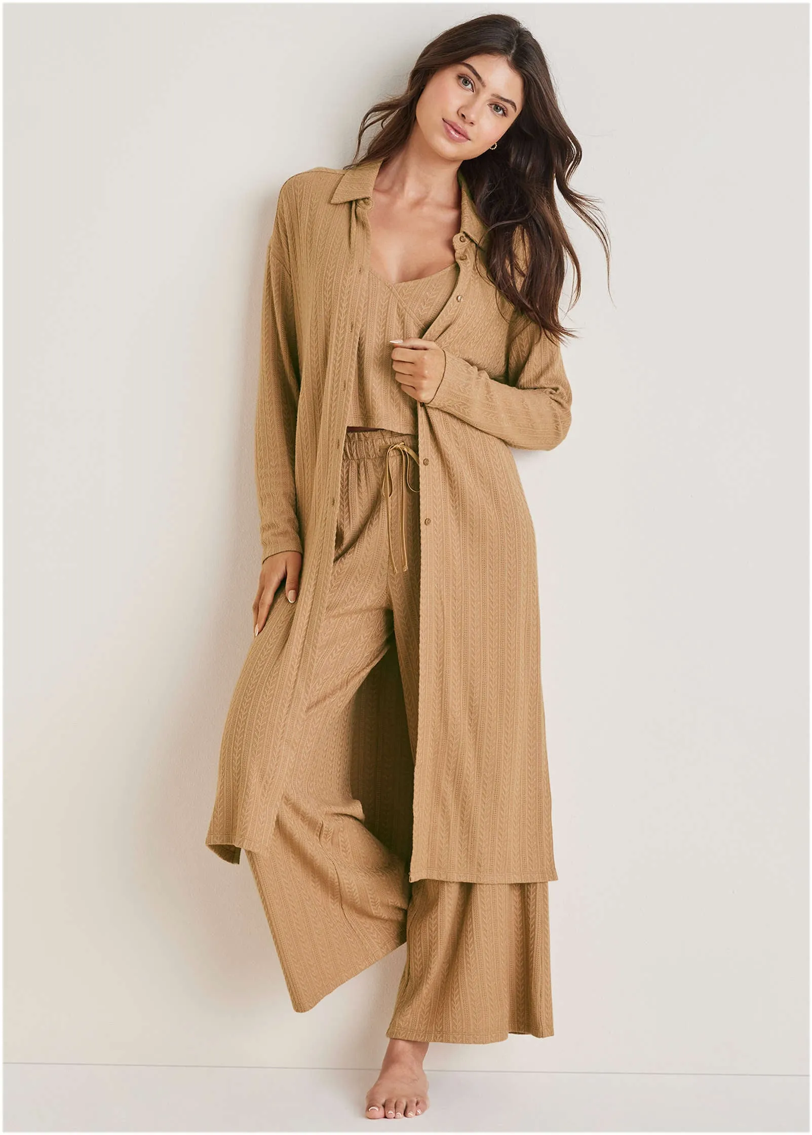 Brunch Knit 3 Piece Set - Camel