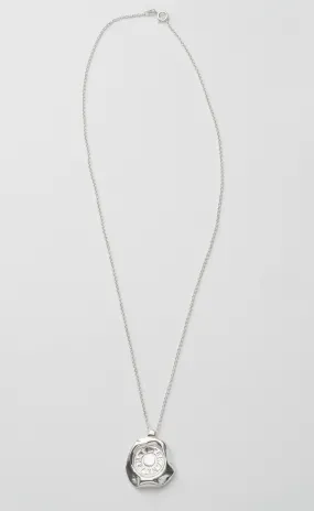 Button Imprint Necklace - Silver