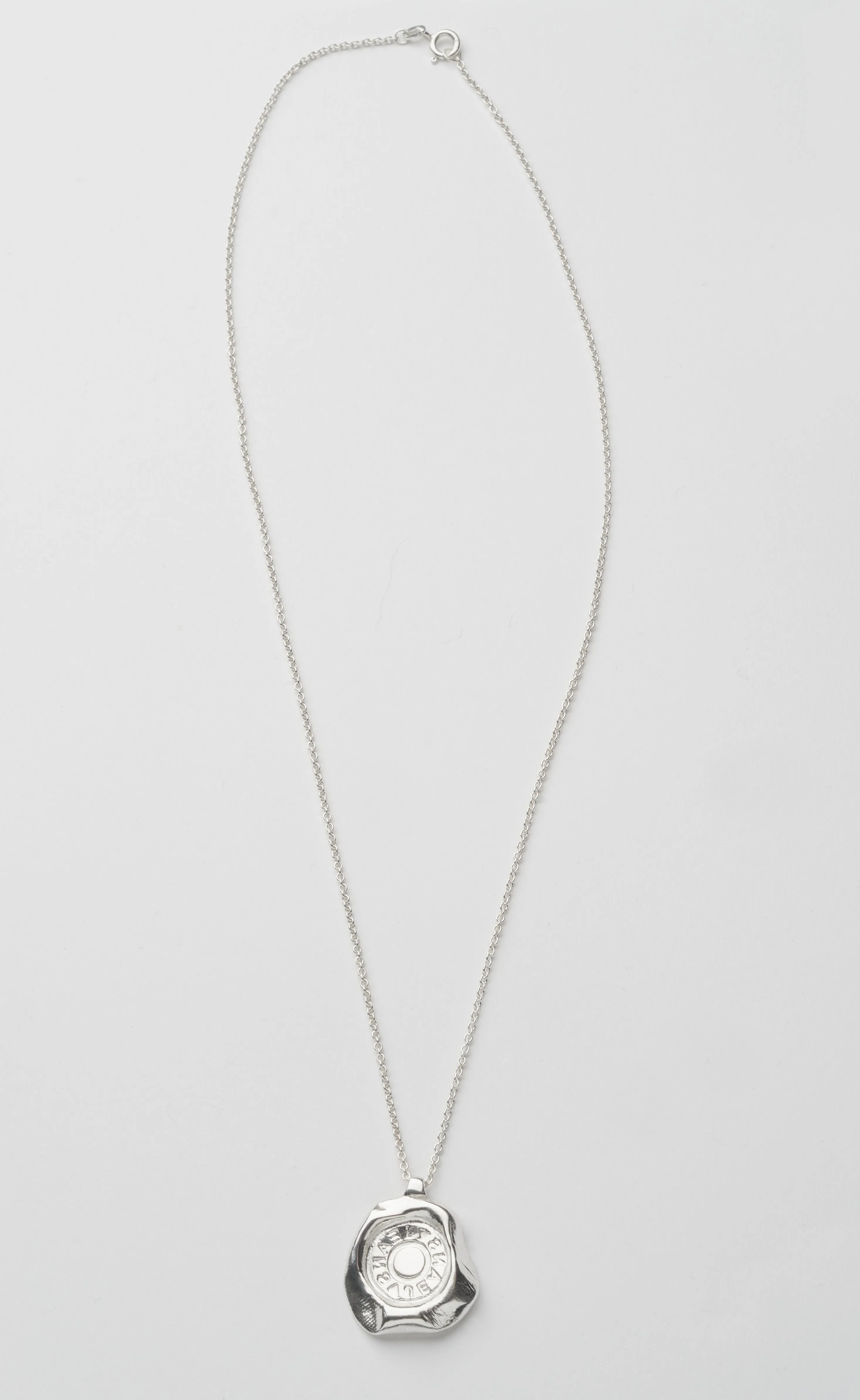 Button Imprint Necklace - Silver