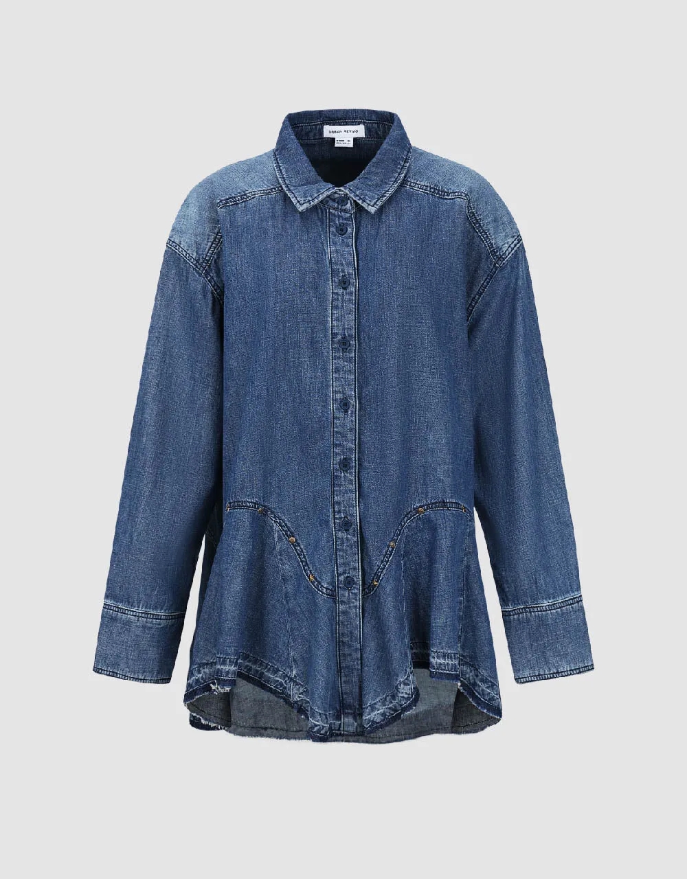 Button Up Loose Denim Shirt