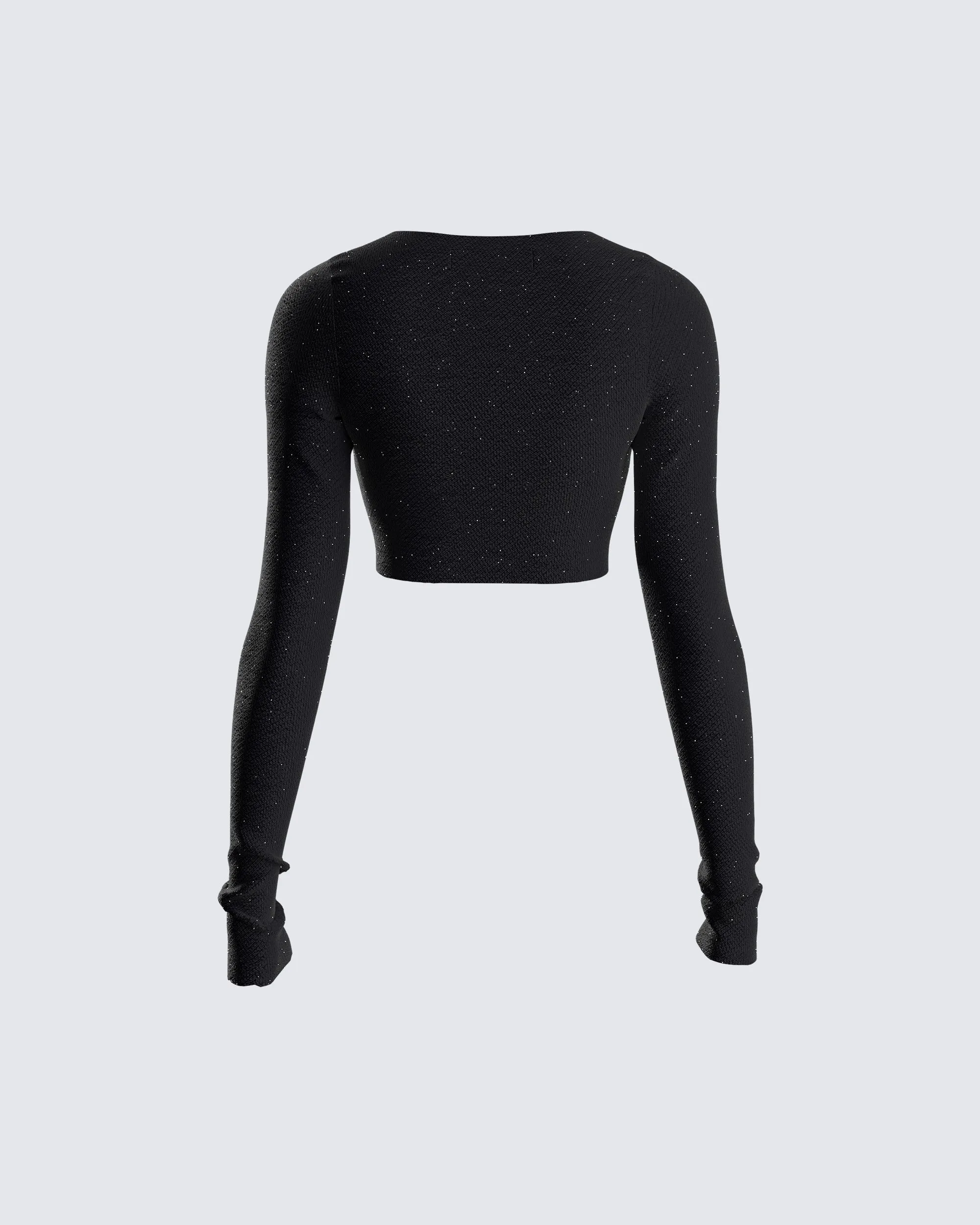 Christina Shimmer Knit Cropped Top