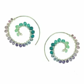 Chrysoprase Teal Quartz Amethyst Pink Amethyst Tourmaline Earrings E001UNI by Vannucci