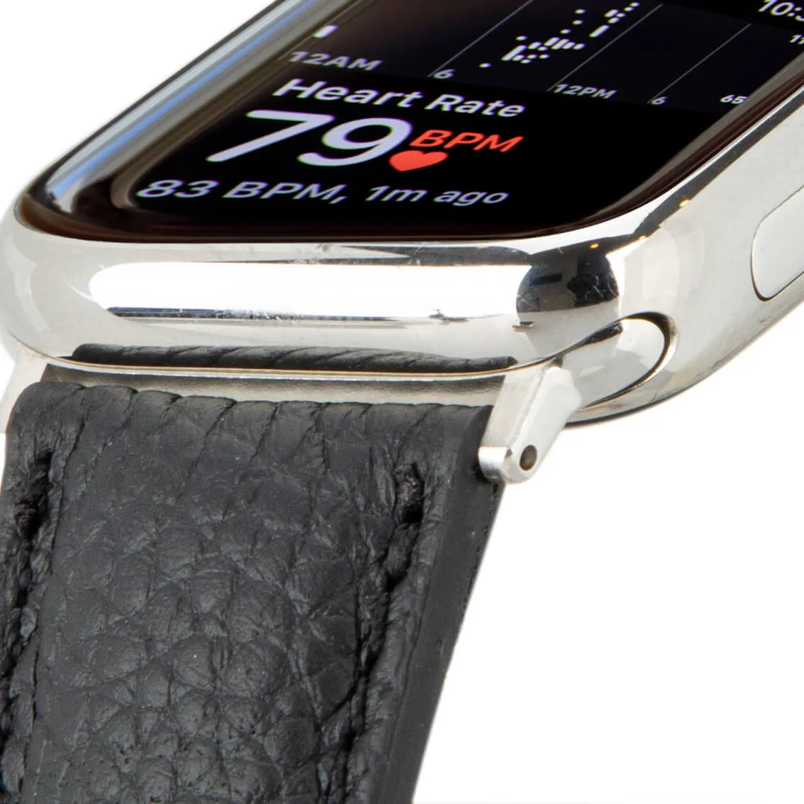 Classic Band for Apple Watch 44mm / 45mm, Pebble Black, Silver Hardware