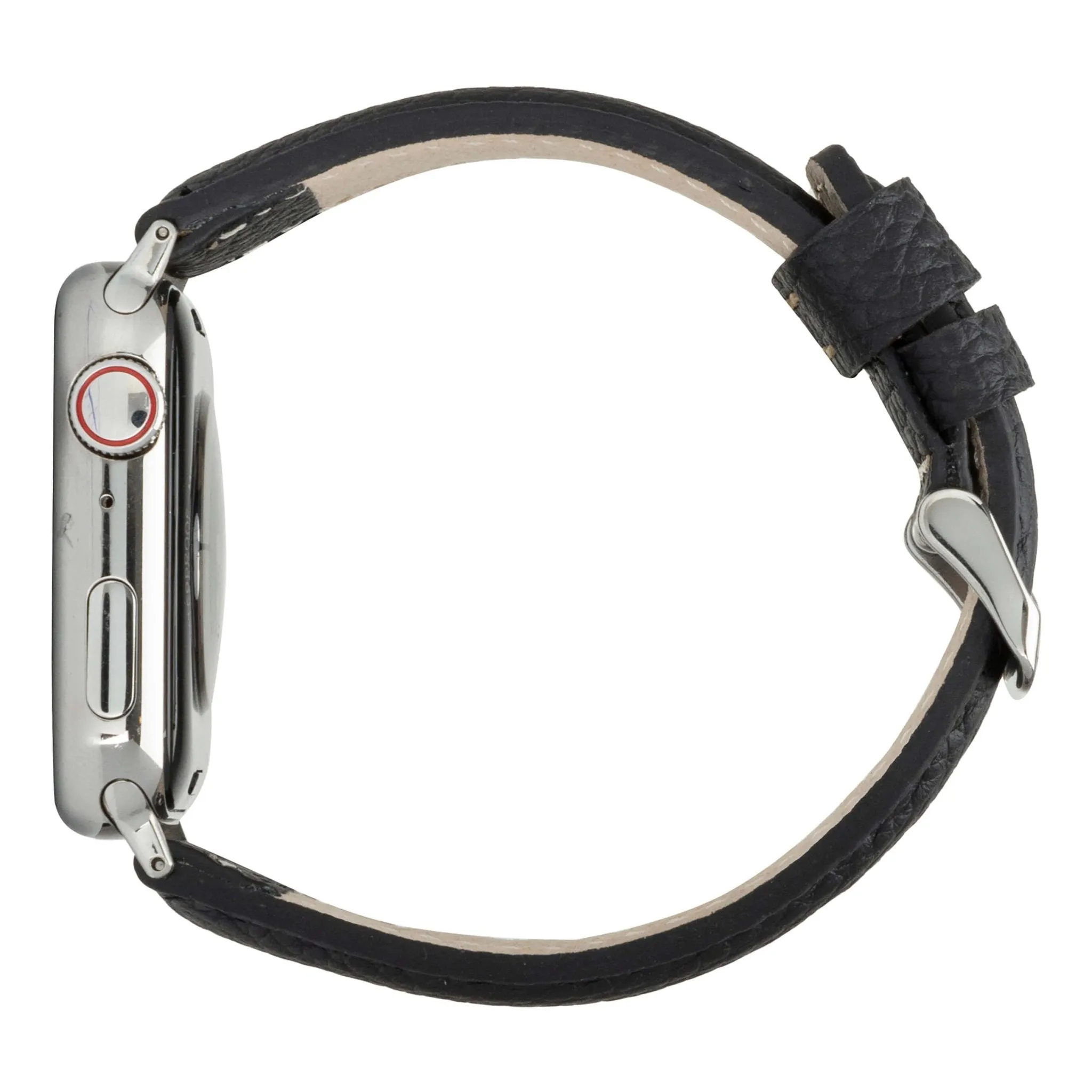 Classic Band for Apple Watch 44mm / 45mm, Pebble Black, Silver Hardware
