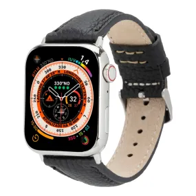 Classic Band for Apple Watch 44mm / 45mm, Pebble Black, Silver Hardware