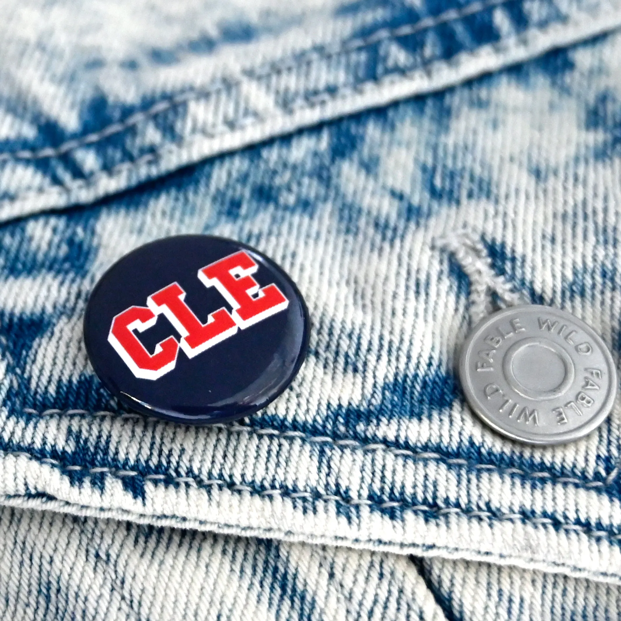 CLE College Navy/Red Button
