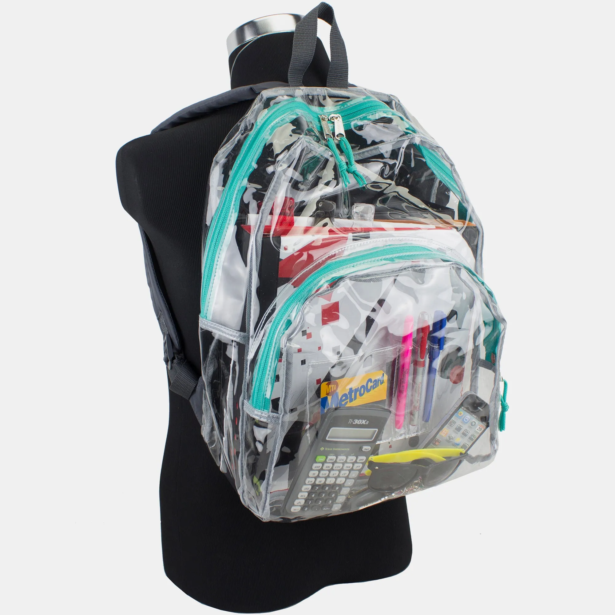 Clear Dome Backpack with Colorful Adjustable Padded Straps