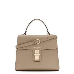 Femme Forte Simone Midi taupe leather handbag calfskin leather