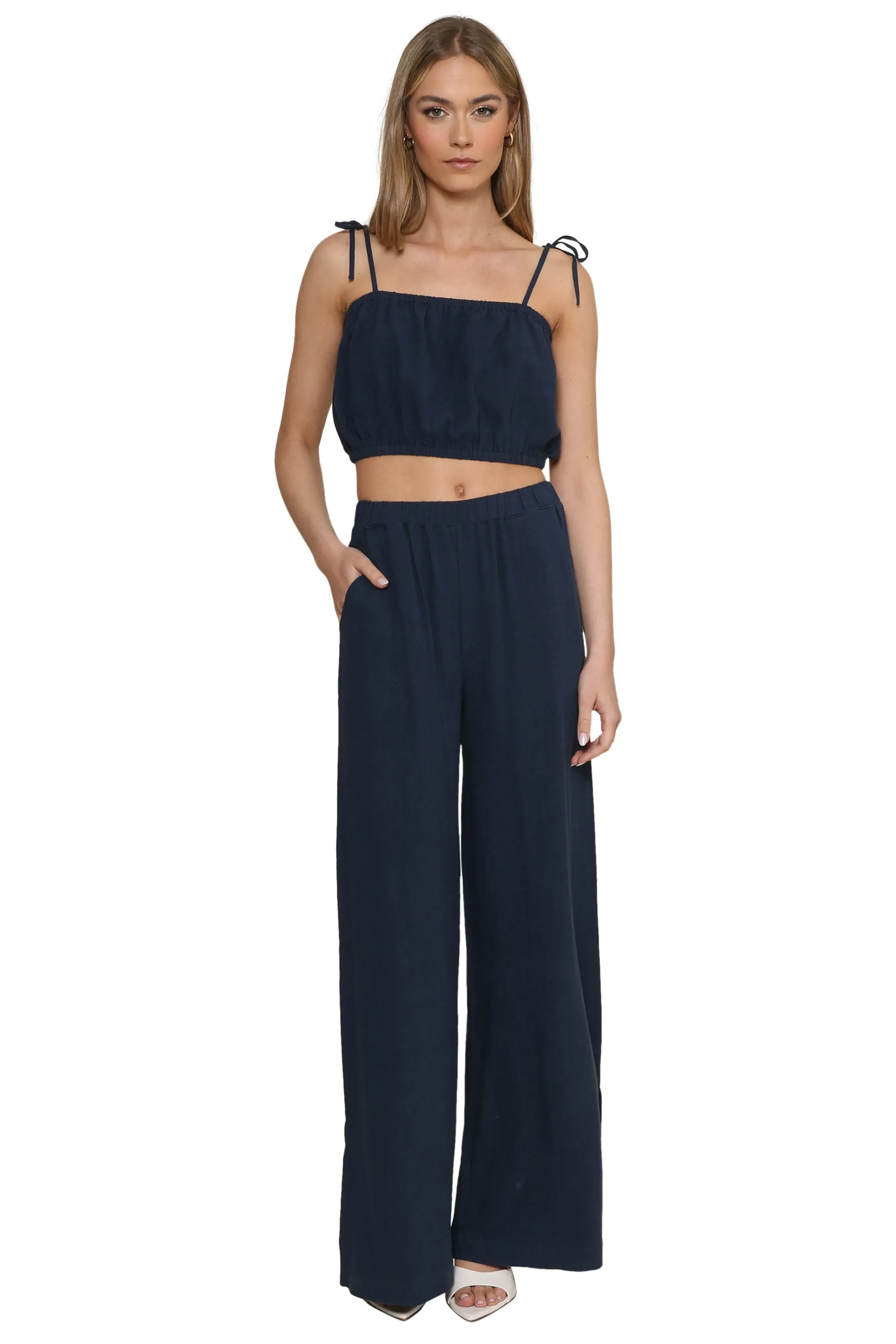 Fierce Linen Bandeau Top