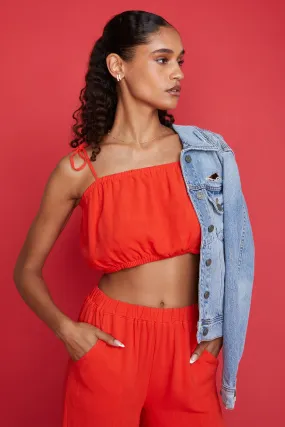 Fierce Linen Bandeau Top