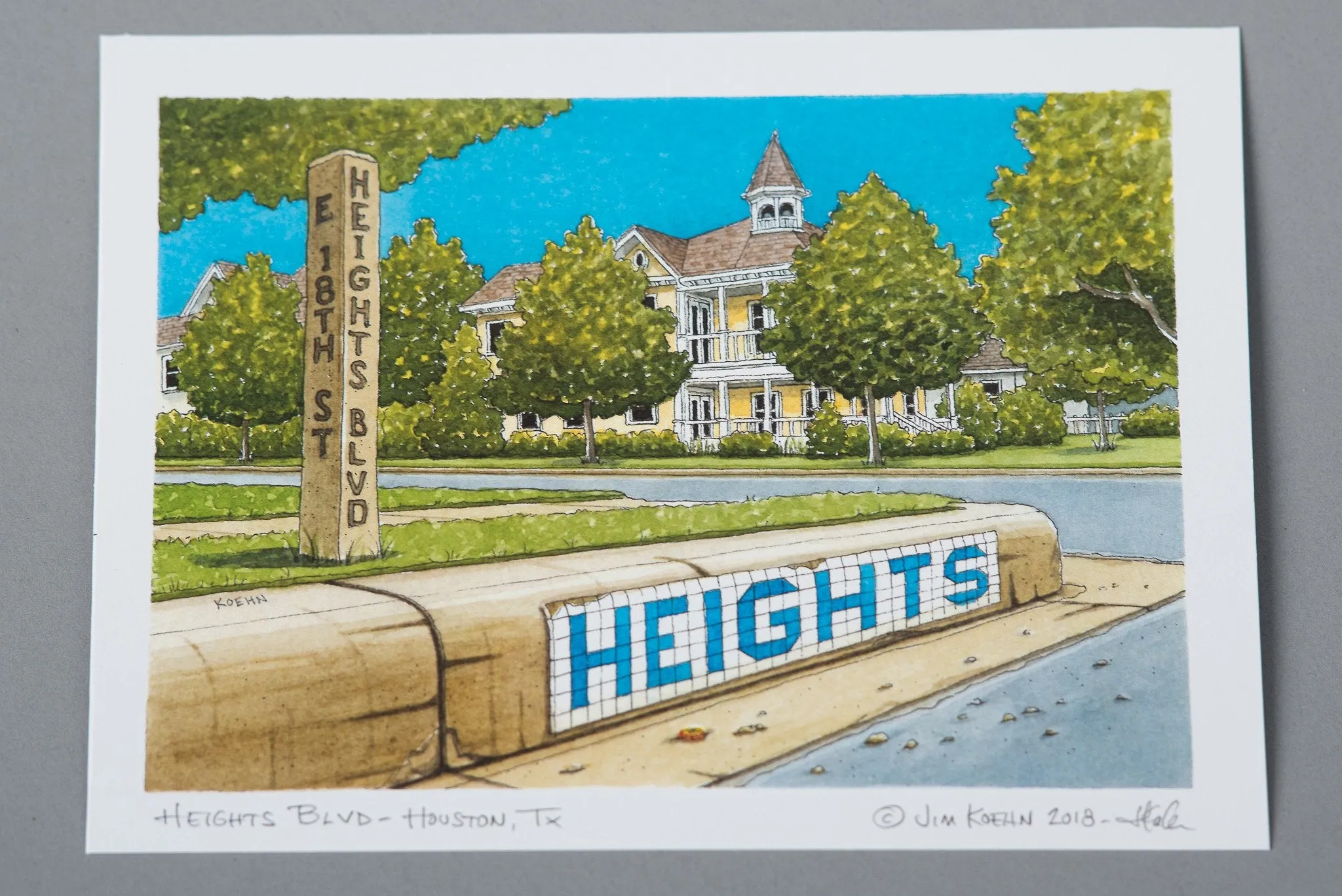 Framed Art Print 5" x 7" | Streets of Houston | Jim Koehn Artwork