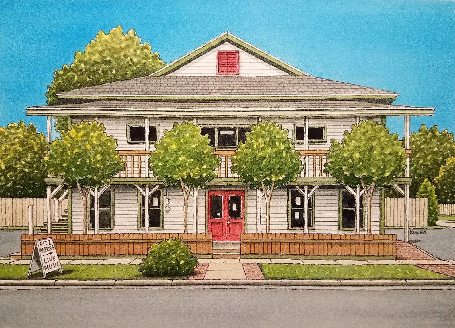 Framed Art Print 5" x 7" | Streets of Houston | Jim Koehn Artwork
