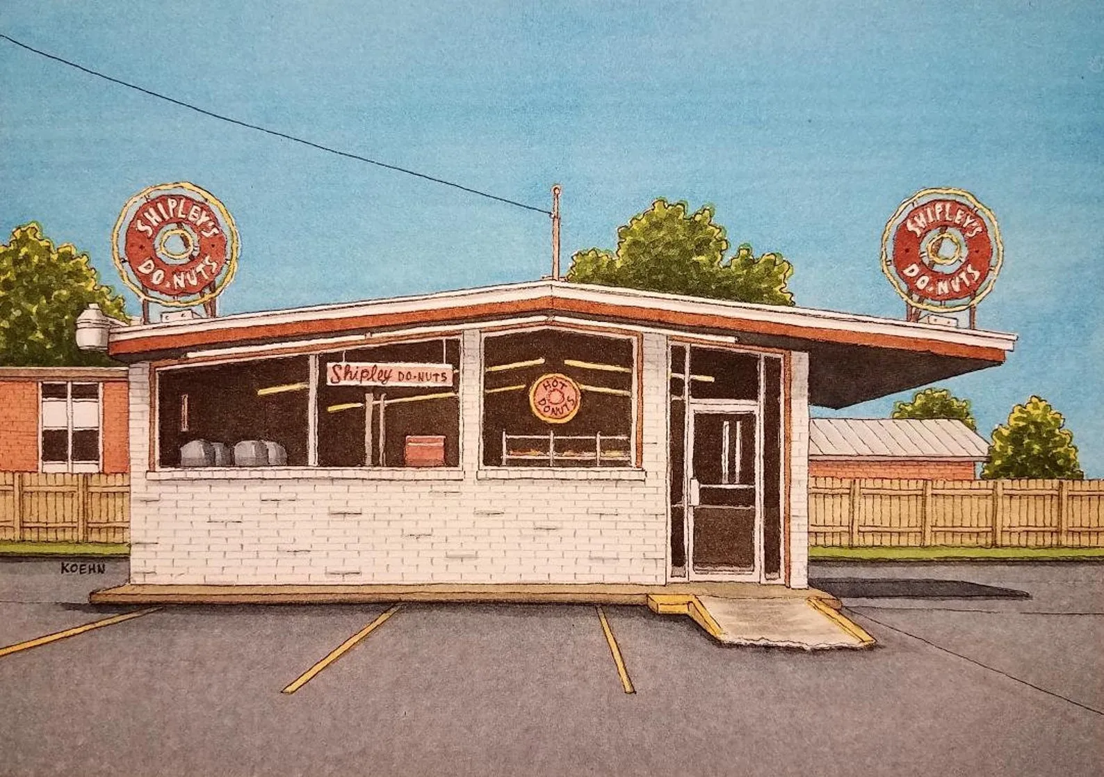 Framed Art Print 5" x 7" | Streets of Houston | Jim Koehn Artwork
