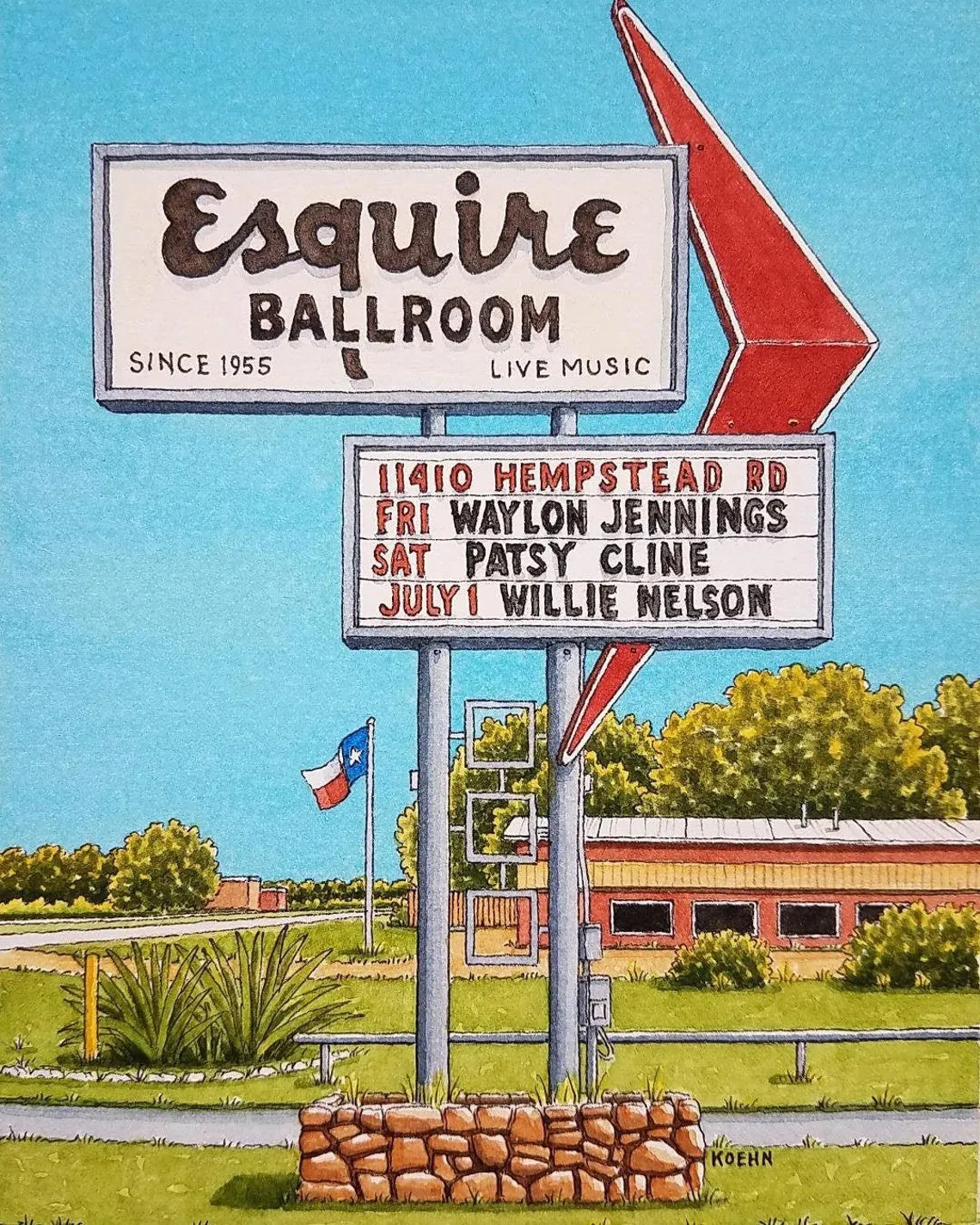 Framed Art Print 5" x 7" | Streets of Houston | Jim Koehn Artwork