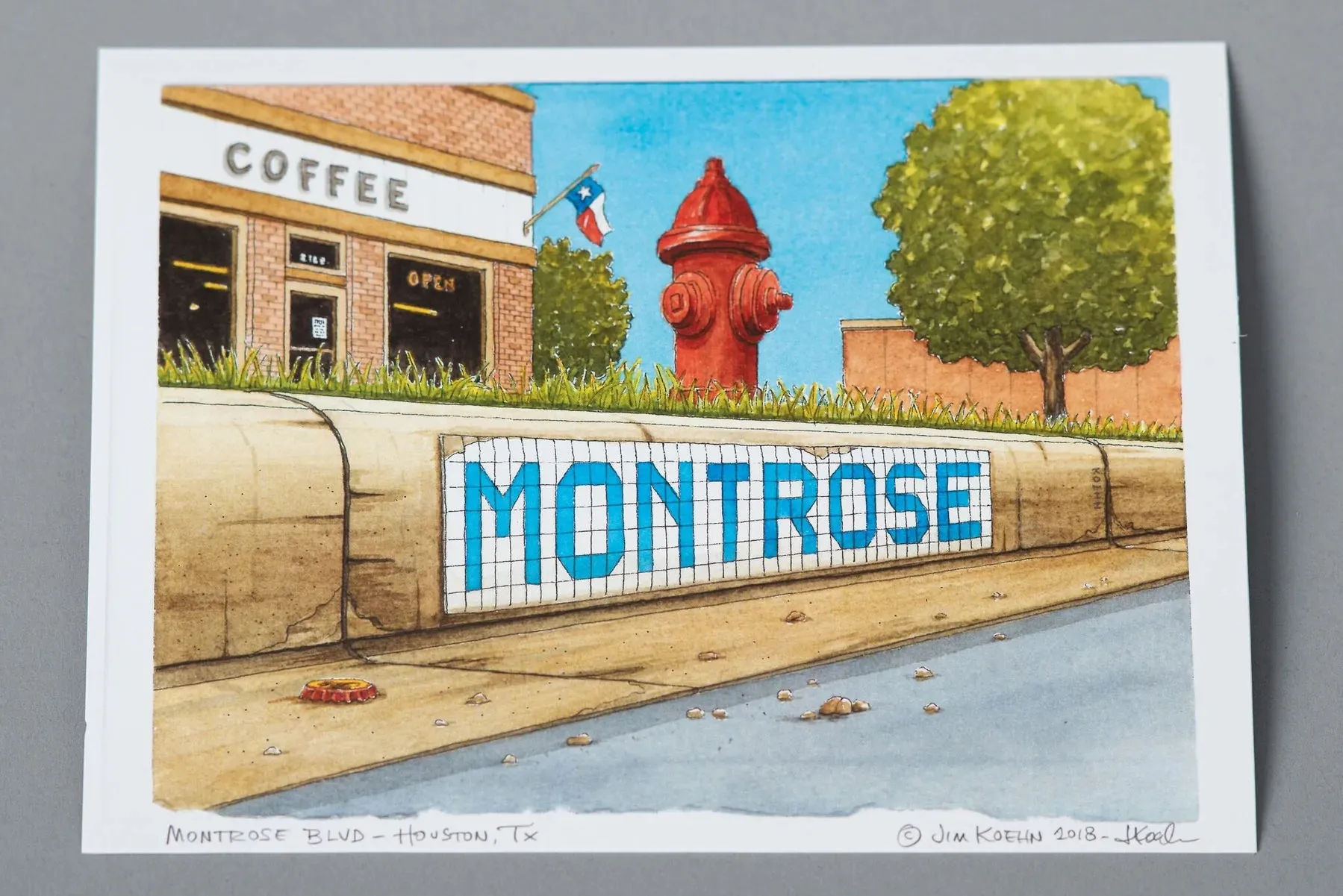 Framed Art Print 5" x 7" | Streets of Houston | Jim Koehn Artwork