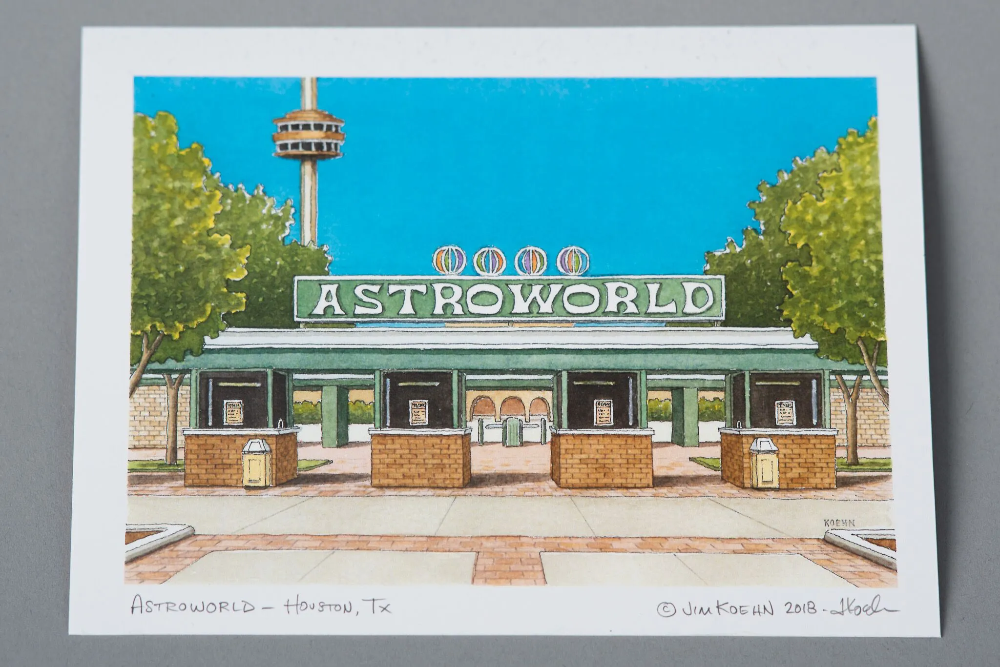 Framed Art Print 5" x 7" | Streets of Houston | Jim Koehn Artwork
