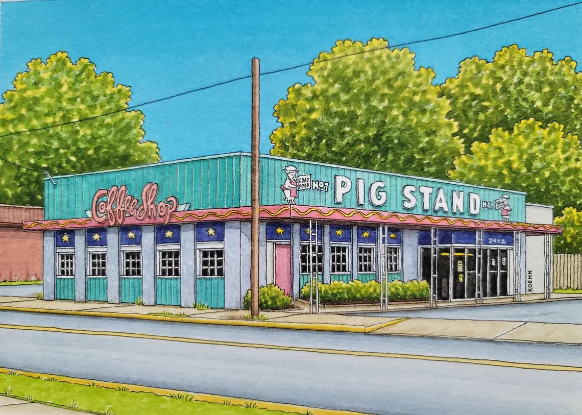 Framed Art Print 5" x 7" | Streets of Houston | Jim Koehn Artwork