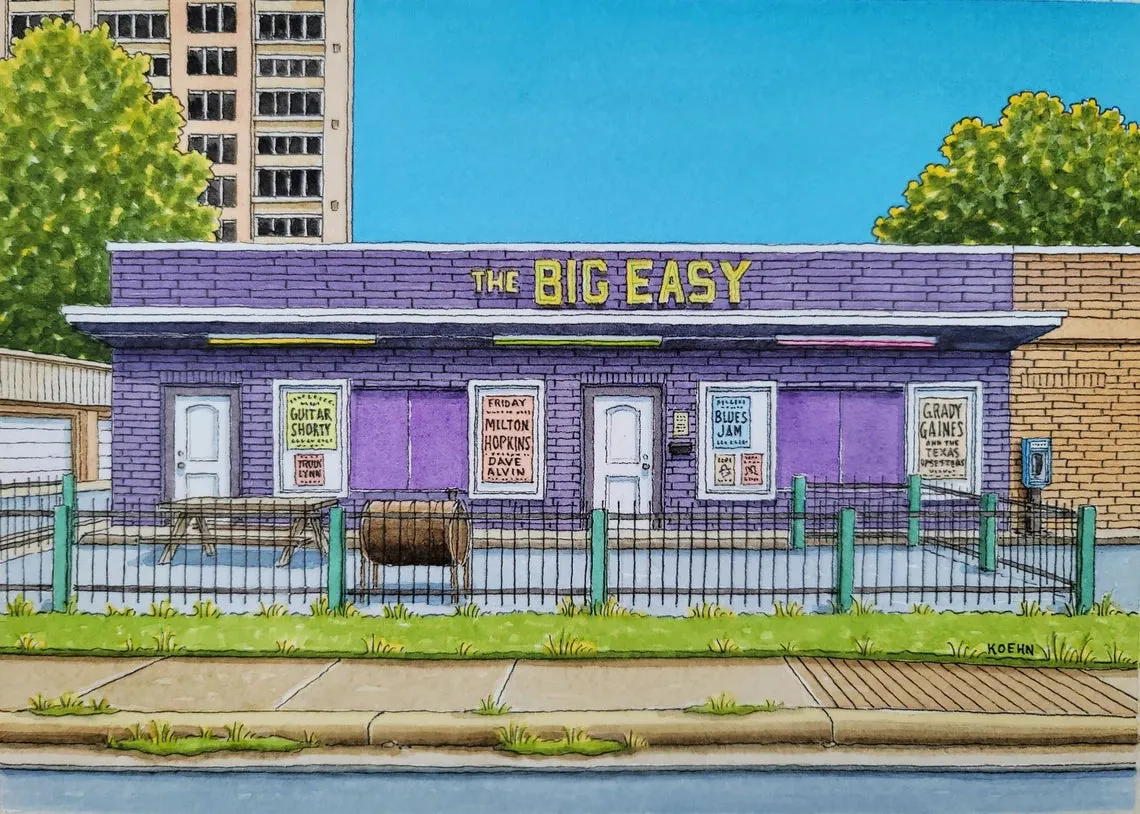 Framed Art Print 5" x 7" | Streets of Houston | Jim Koehn Artwork