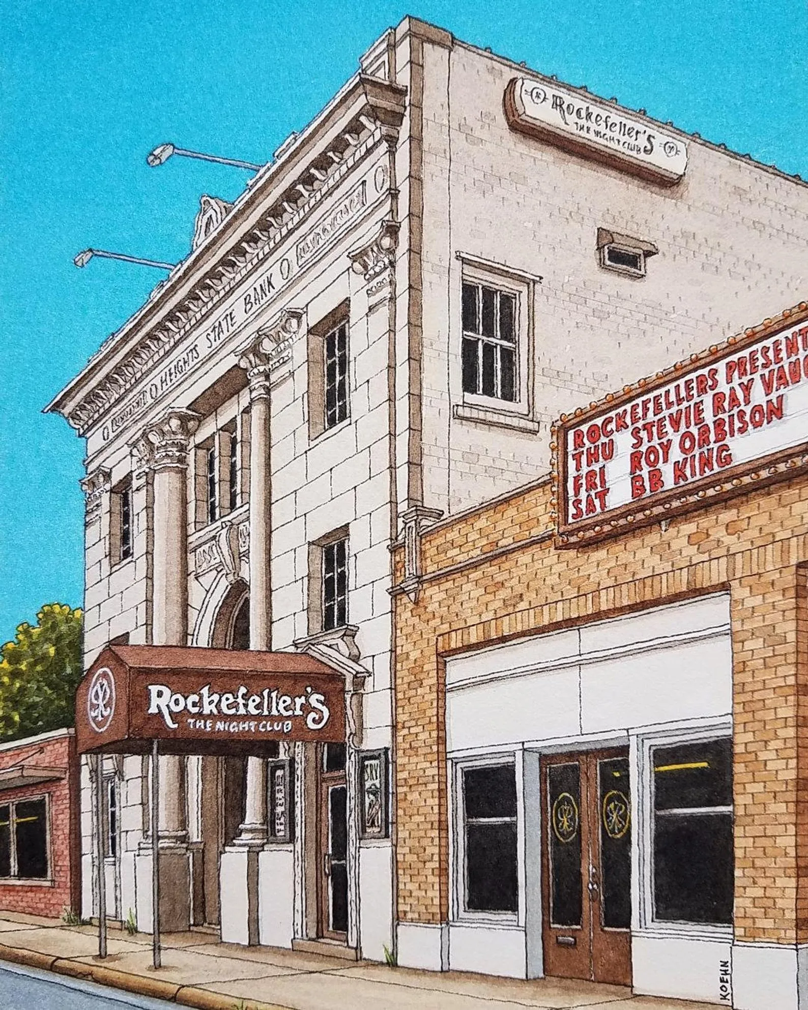 Framed Art Print 5" x 7" | Streets of Houston | Jim Koehn Artwork