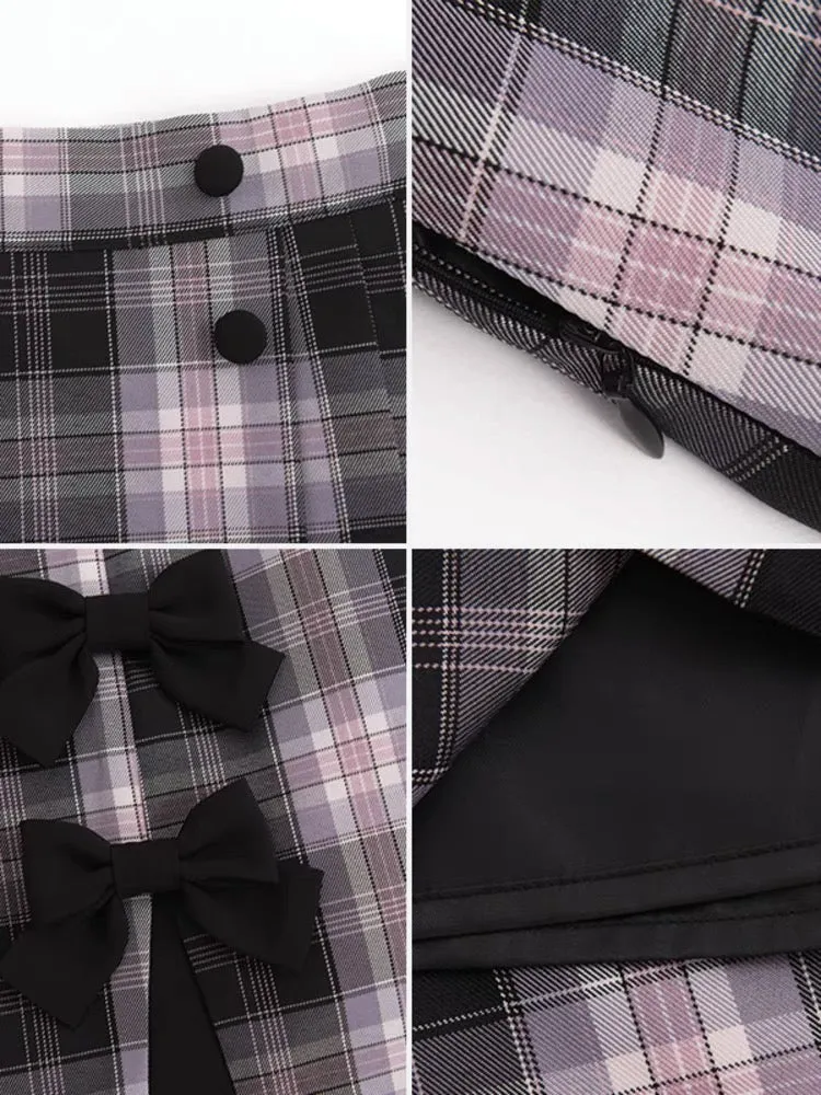 Grape Candy Plaid Skirt