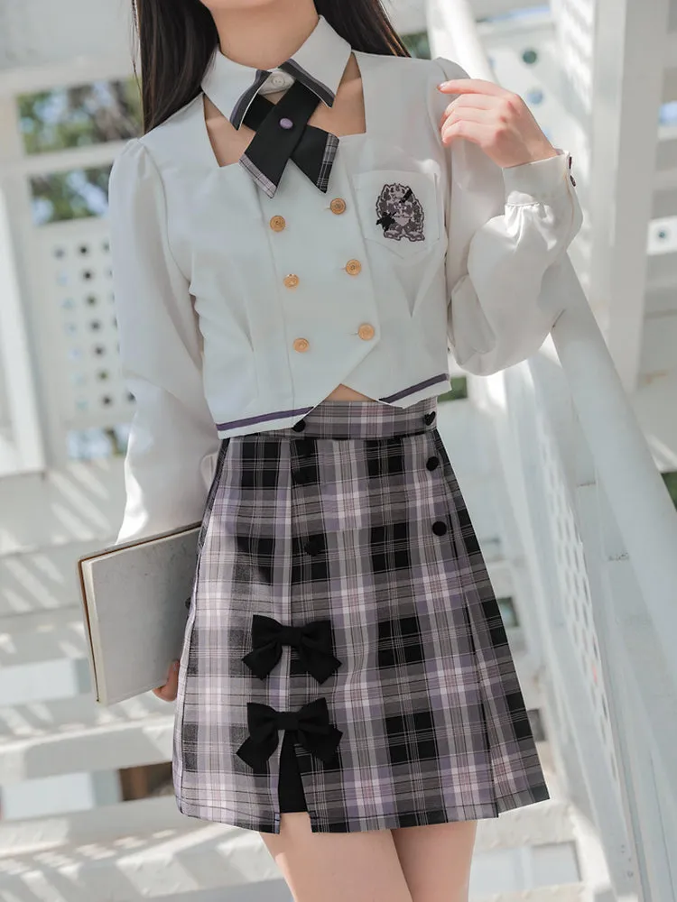 Grape Candy Plaid Skirt