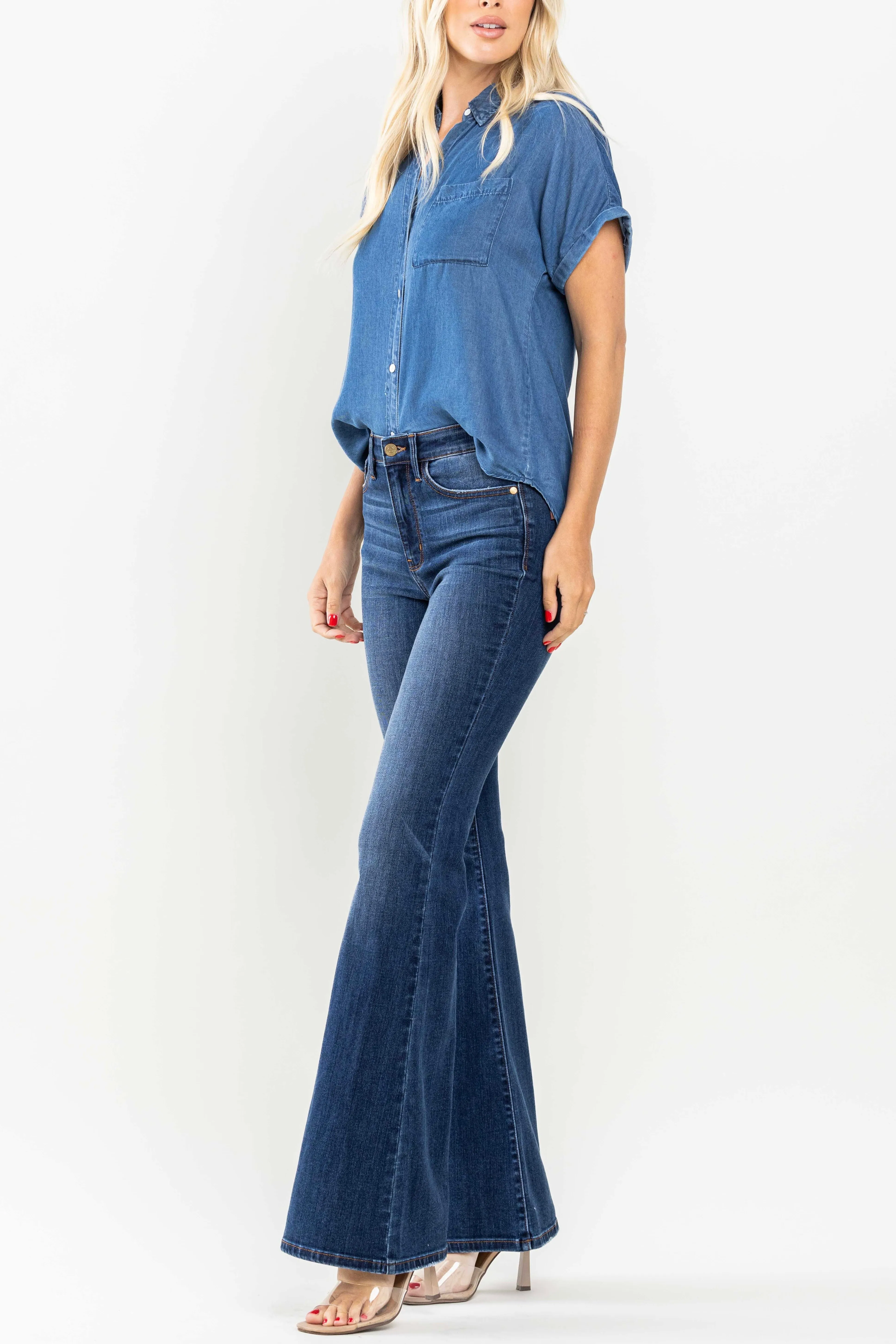 Judy Blue High Waist Flare Jeans- Dark Wash