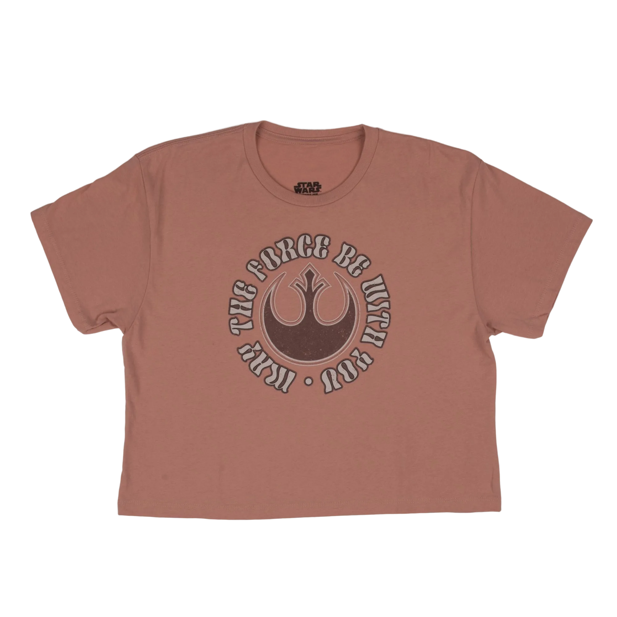Leia May The Force Be With You Cropped Pink Tee