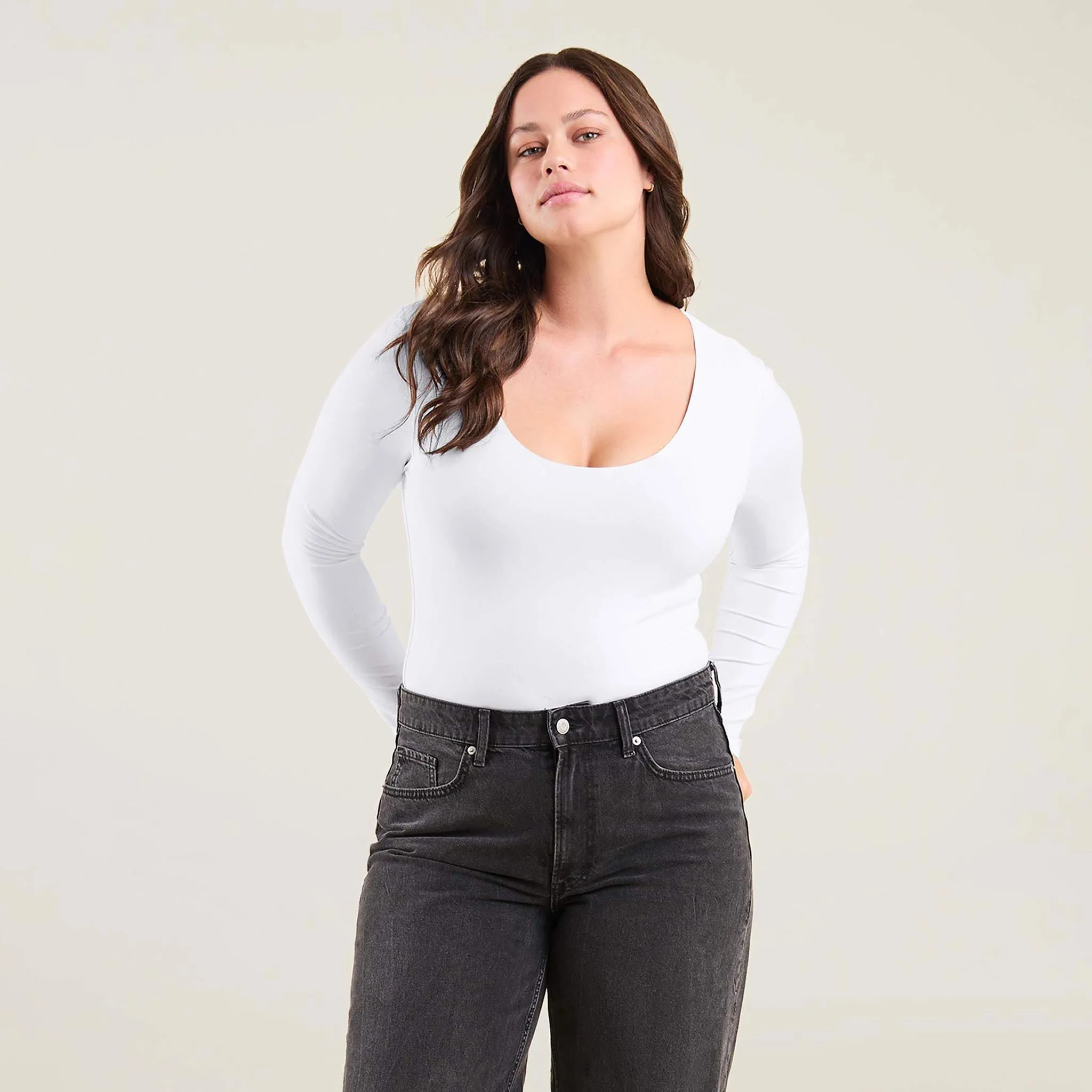 Long Sleeve Scoop Neck Bodysuit