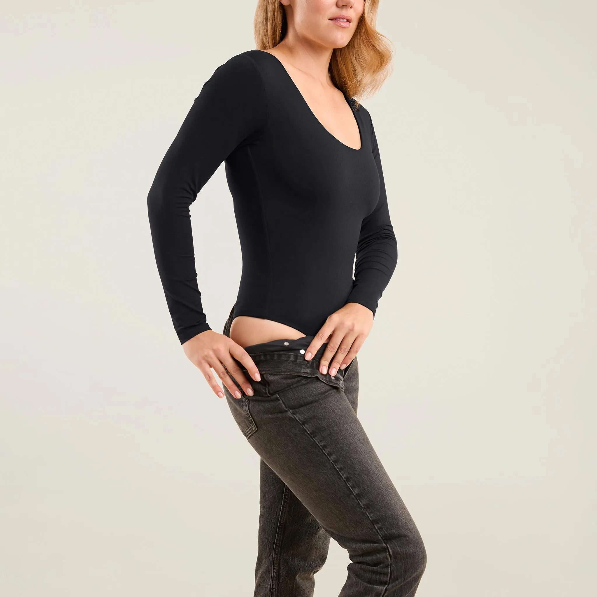 Long Sleeve Scoop Neck Bodysuit