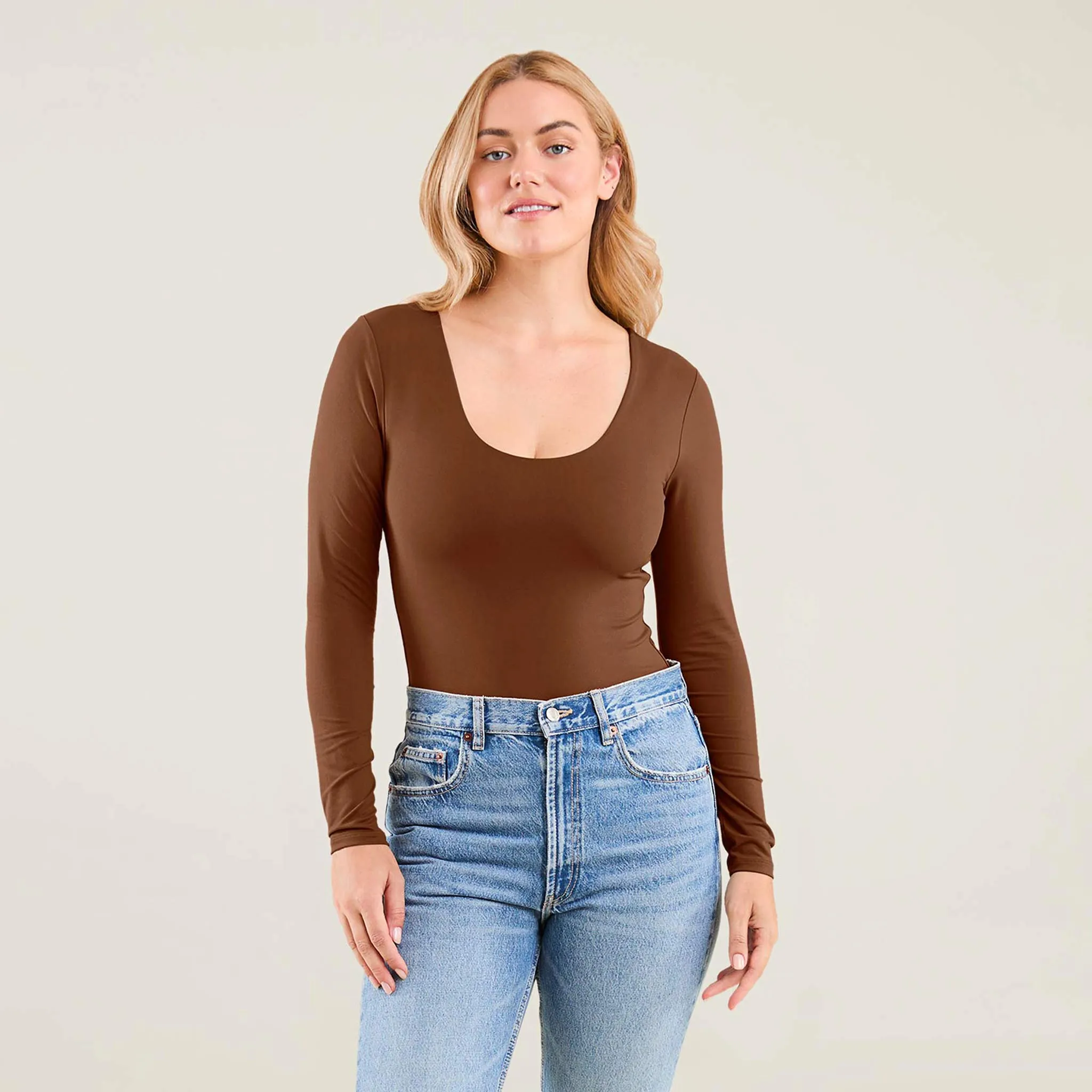 Long Sleeve Scoop Neck Bodysuit