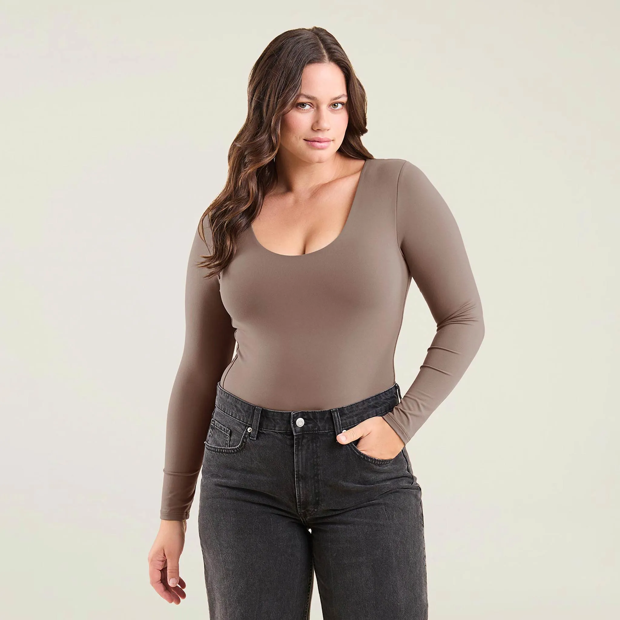 Long Sleeve Scoop Neck Bodysuit