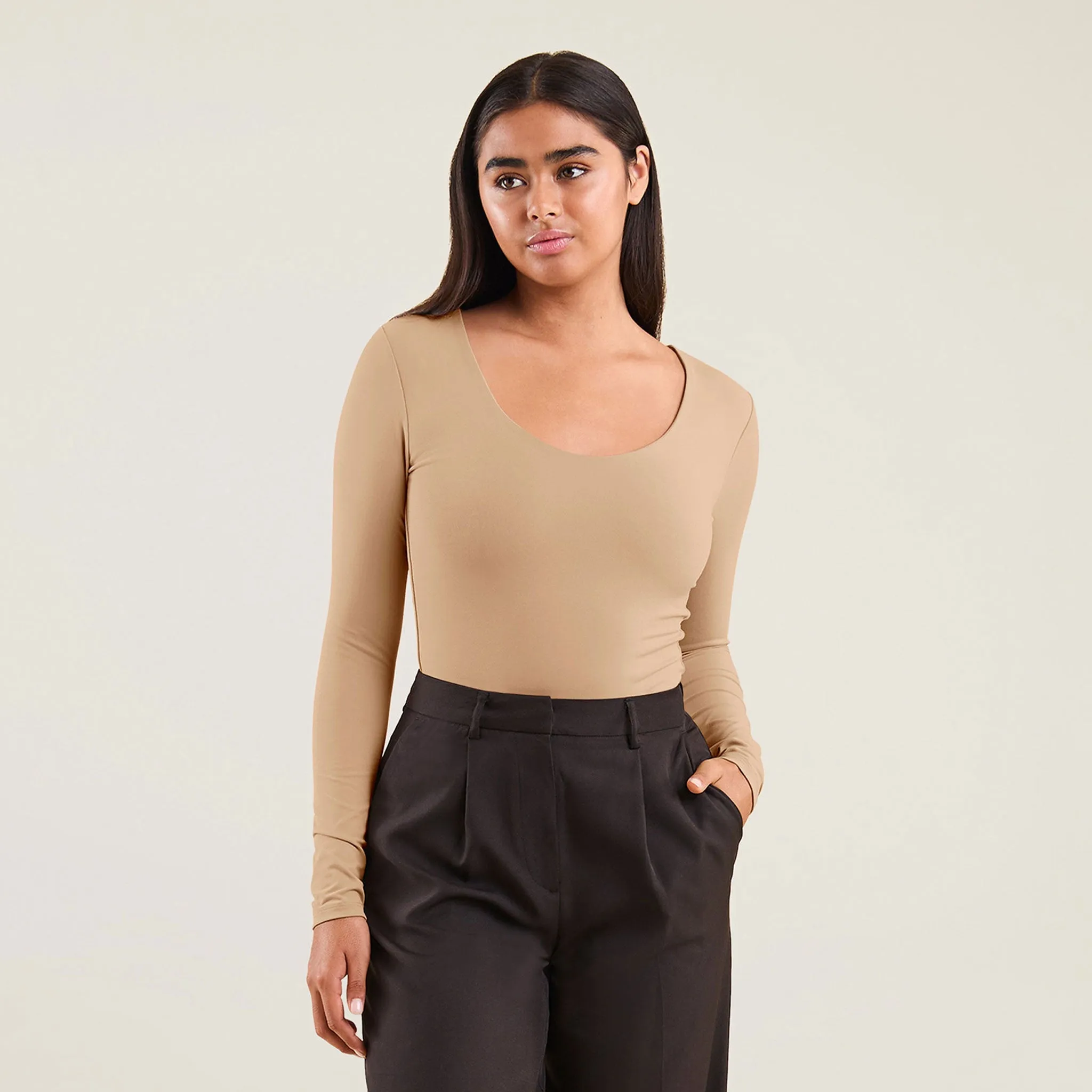 Long Sleeve Scoop Neck Bodysuit