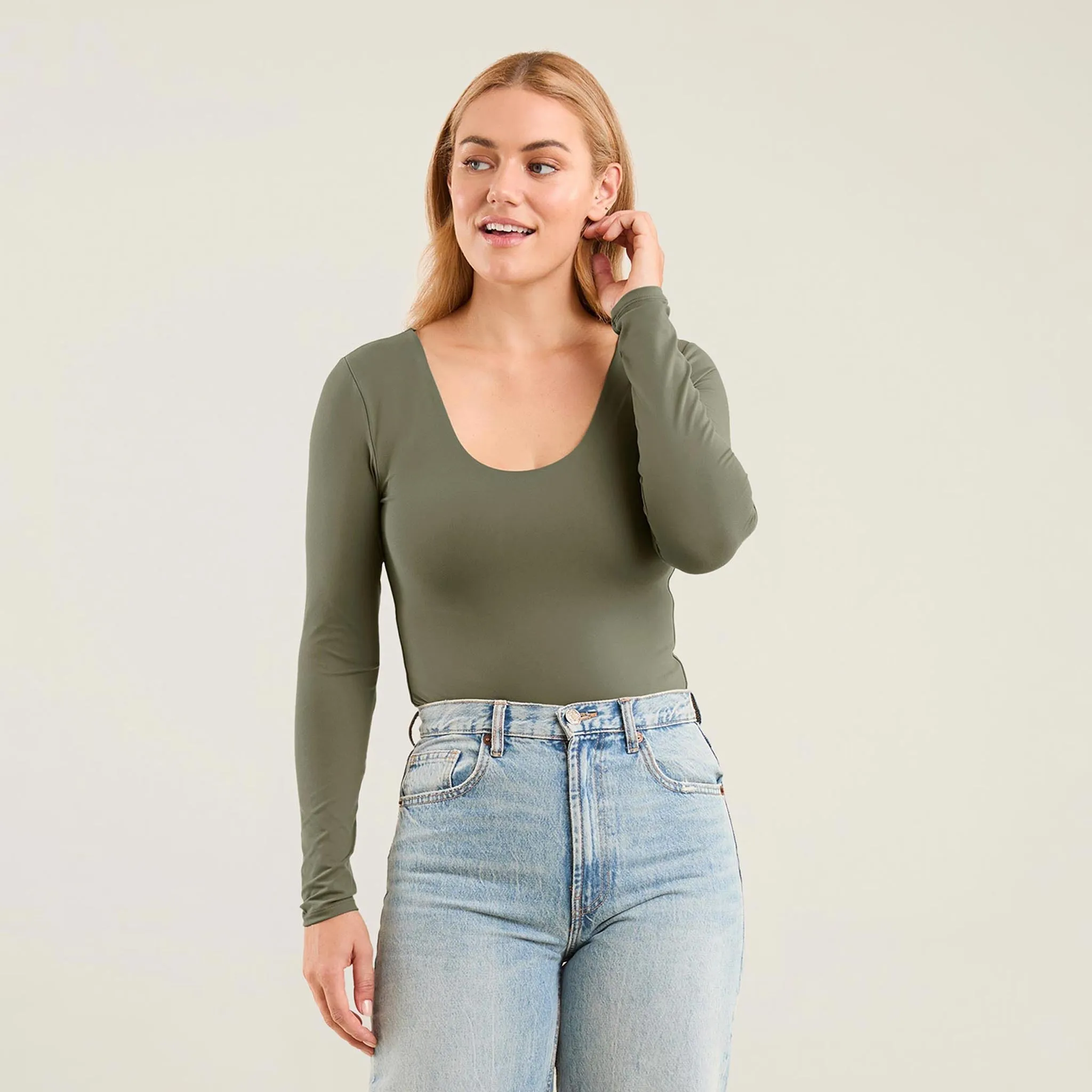 Long Sleeve Scoop Neck Bodysuit
